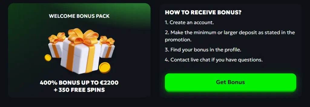 Spin Mills Welcome Bonus package